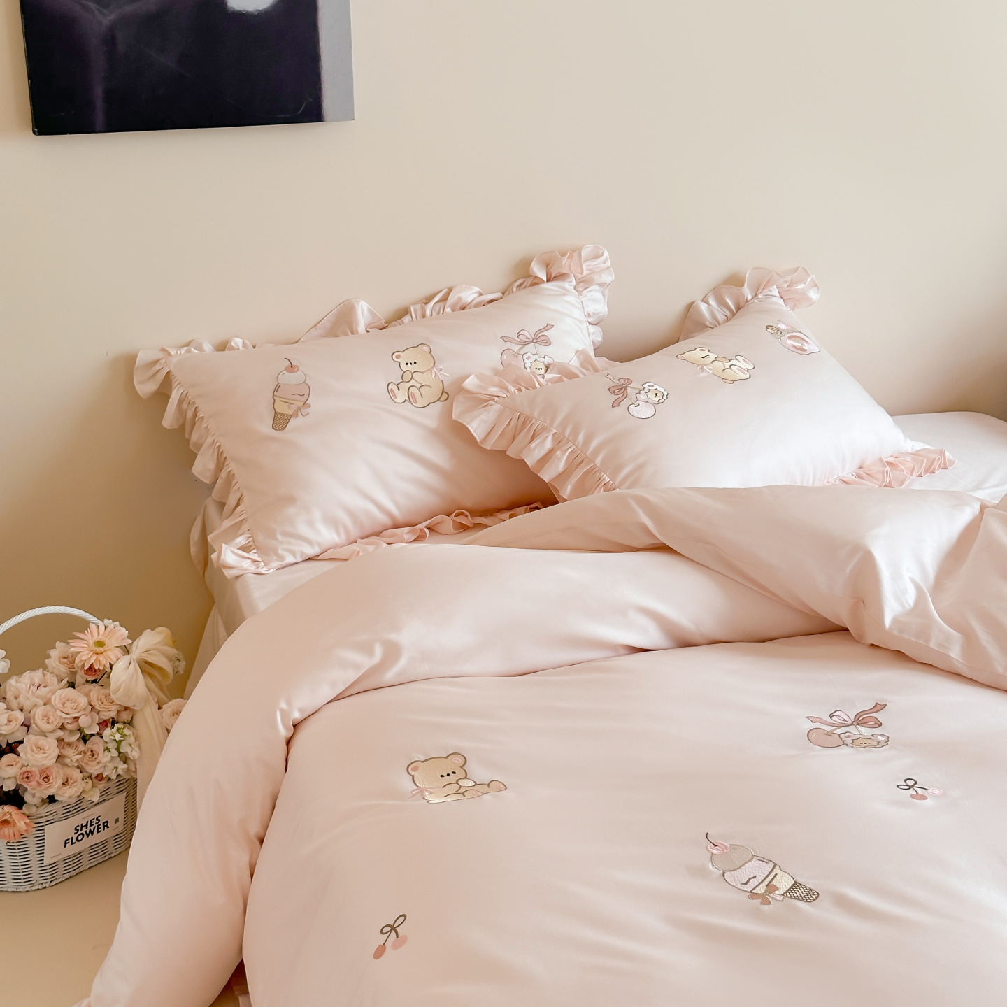 Long staple cotton bedding set, cartoon design
