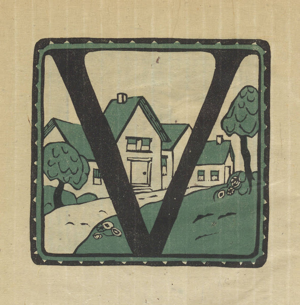 Letters designed and cut on linoleum blocks Pl22 1920