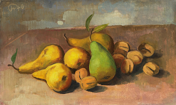 Still Life with Pears and Apricots 1940