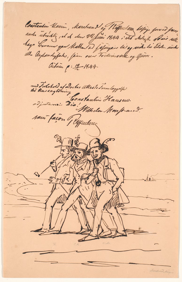 Marstrand Constantin Hansen og Raffenberg på fodtur 1844