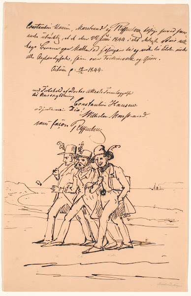 Marstrand Constantin Hansen og Raffenberg på fodtur 1844