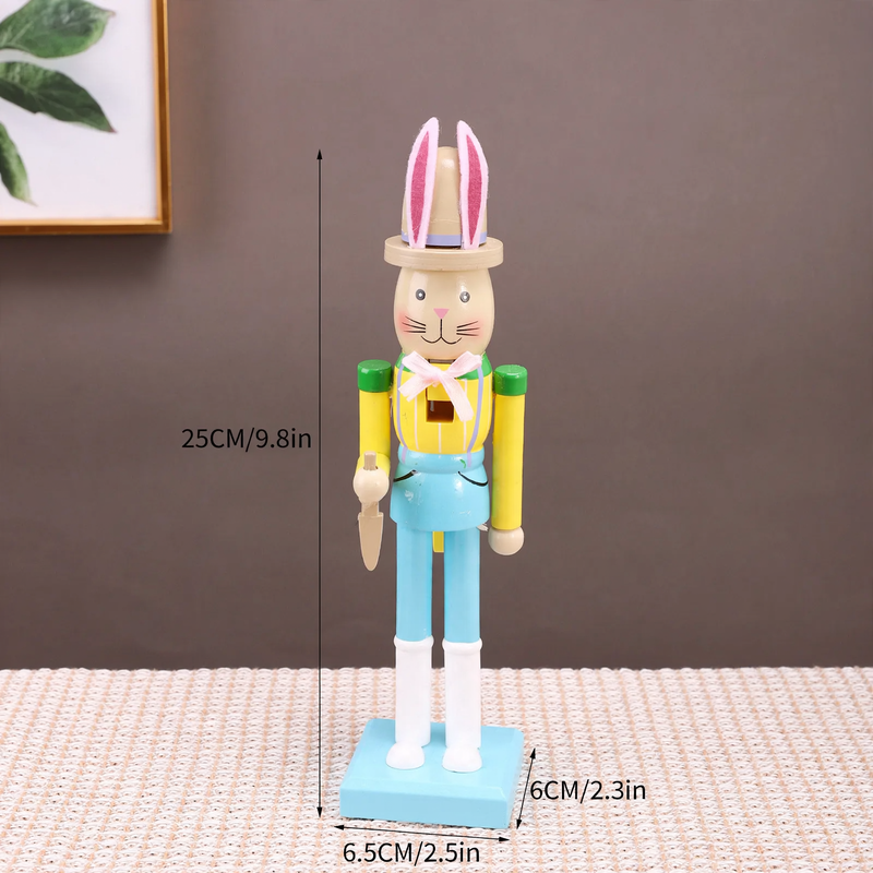 Easter Nutcracker Figure, Bunny, Wood