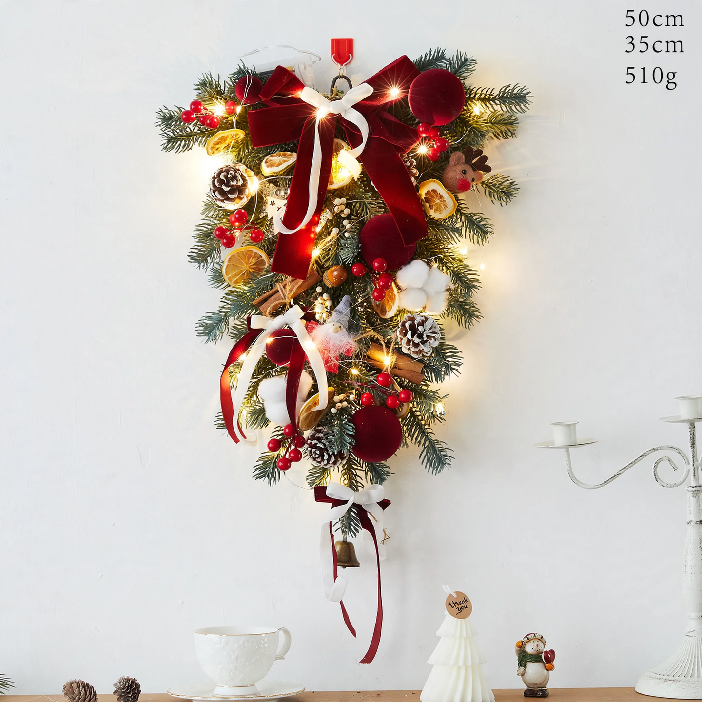 Weihnachtskranz aus PVC, halbmanuelle Fertigung