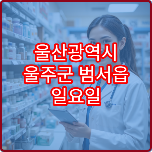 울산광역시 울주군 범서읍 일요일 영업 약국 위치와 시간 감기 소화제 취급