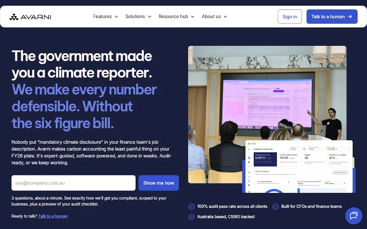 Captura de Avarni Climate Search