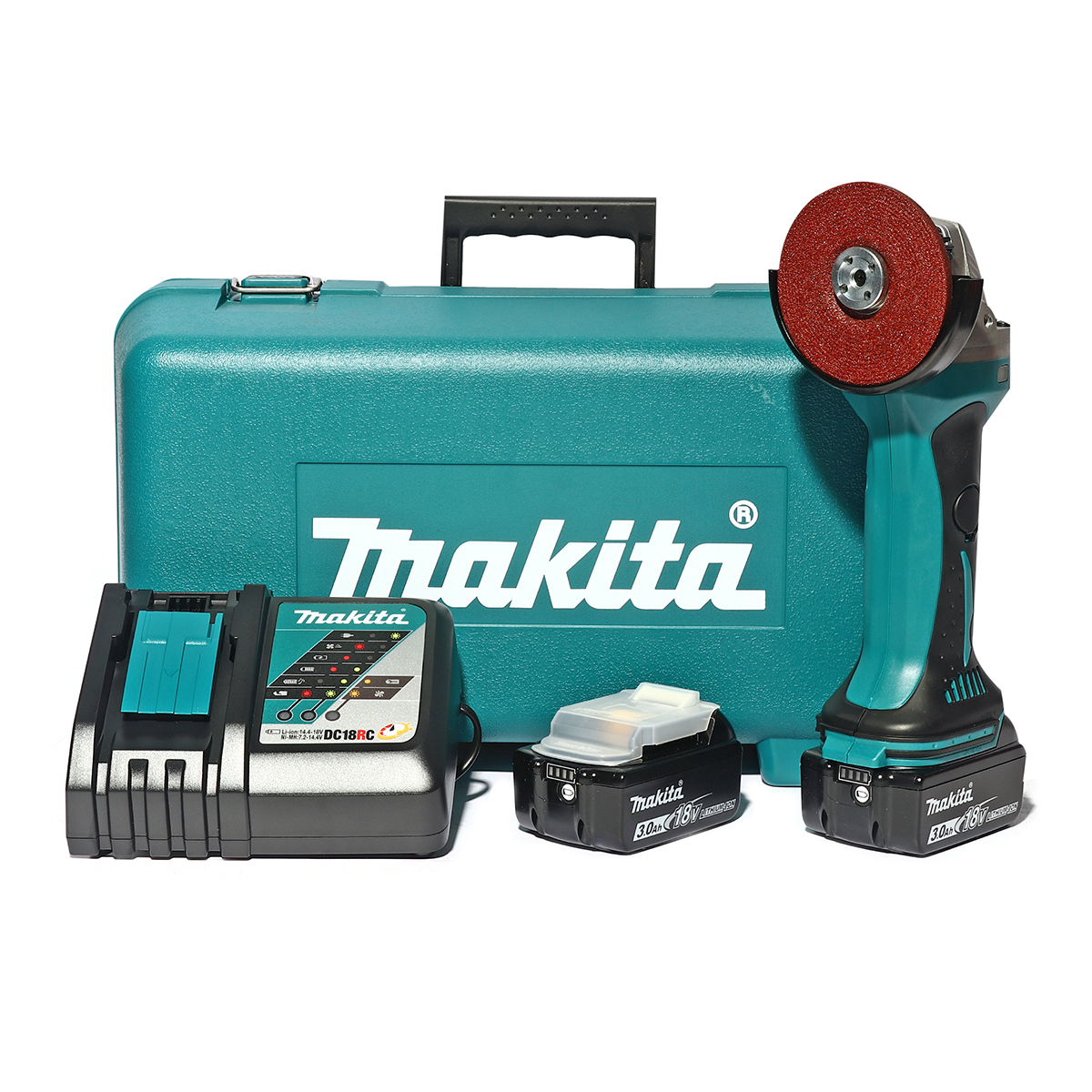 MAKITA เครื่องเจียร์ไร้สาย 18 โวลต์ ขนาด 4 นิ้ว รุ่น DGA402RFE ความเร็วรอบตัวเปล่า 11,000 รอบ/นาที รวมแบตเตอรี่และแท่นชาร์จ (มากีต้า)