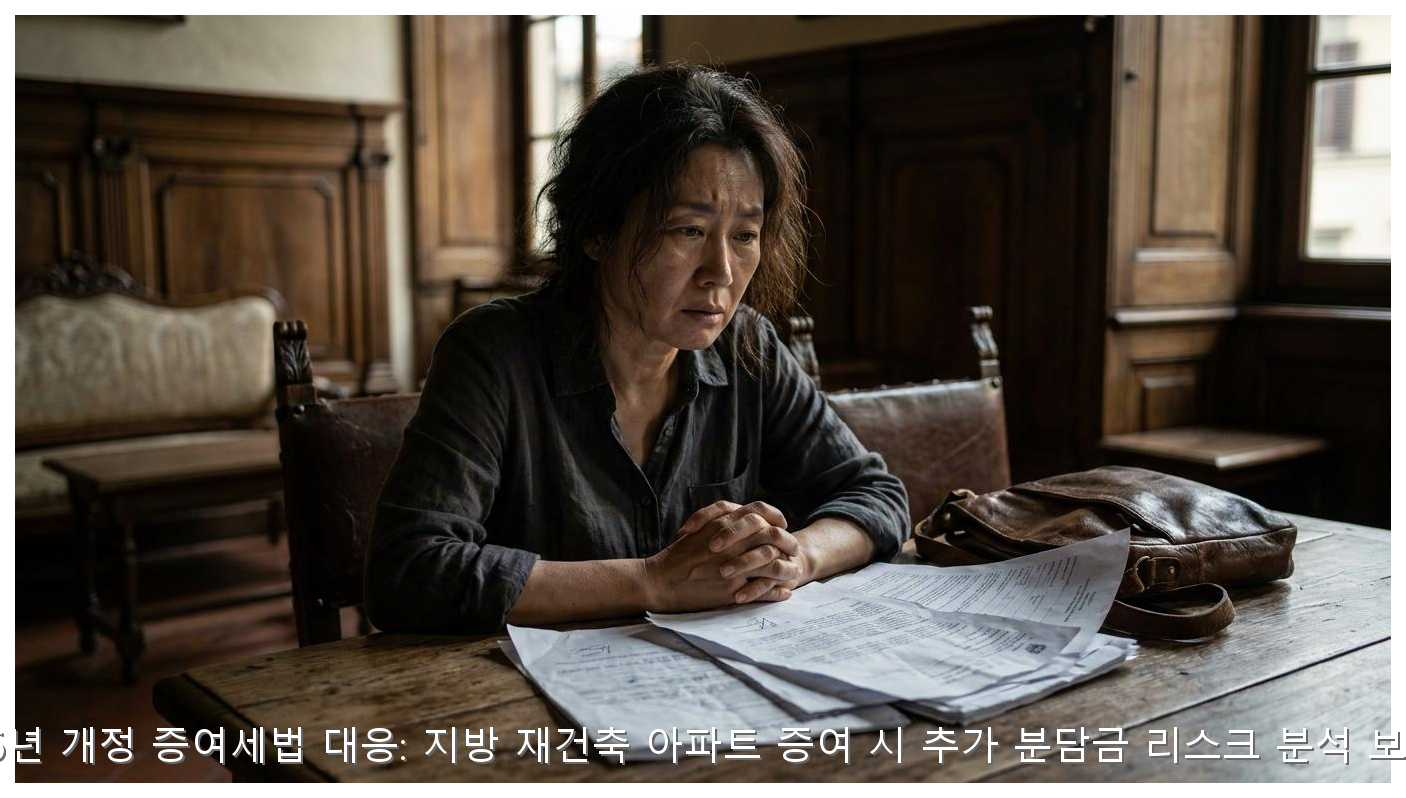 2026년 지방 재건축 증여와 분담금 리스크 관리 핵심 안내 및 분석 인포그래픽 (4)