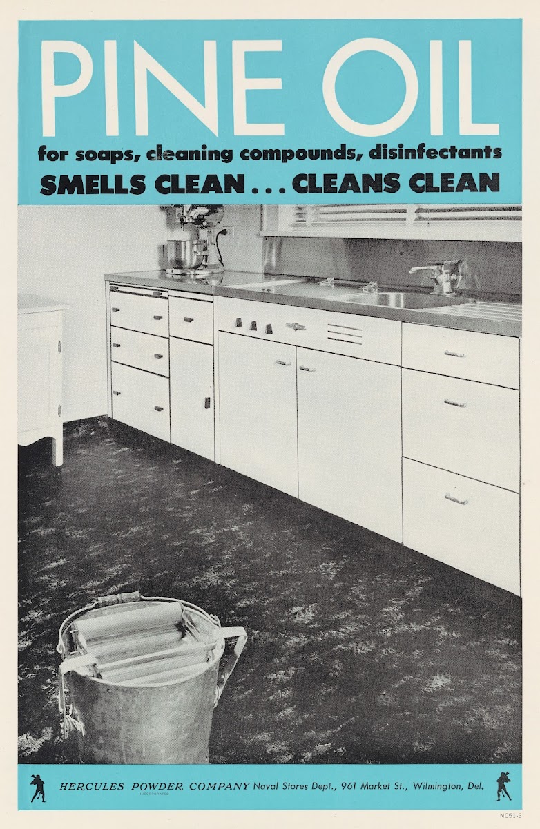 Pine Oil for soaps cleaning compounds disinfectants 1951