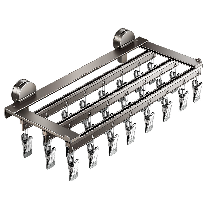 Aluminum drying rack with suction cup and clamps