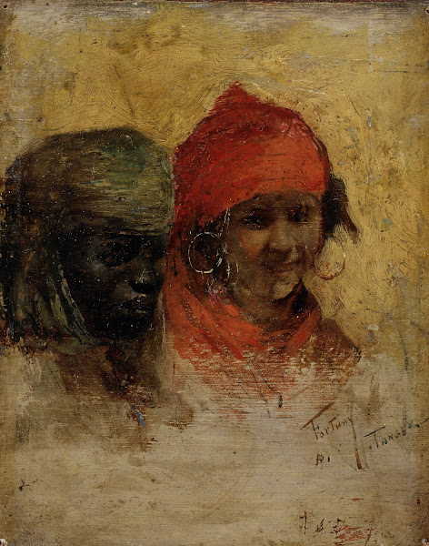 A Black and a Moroccan Woman in Tanger study 19th century