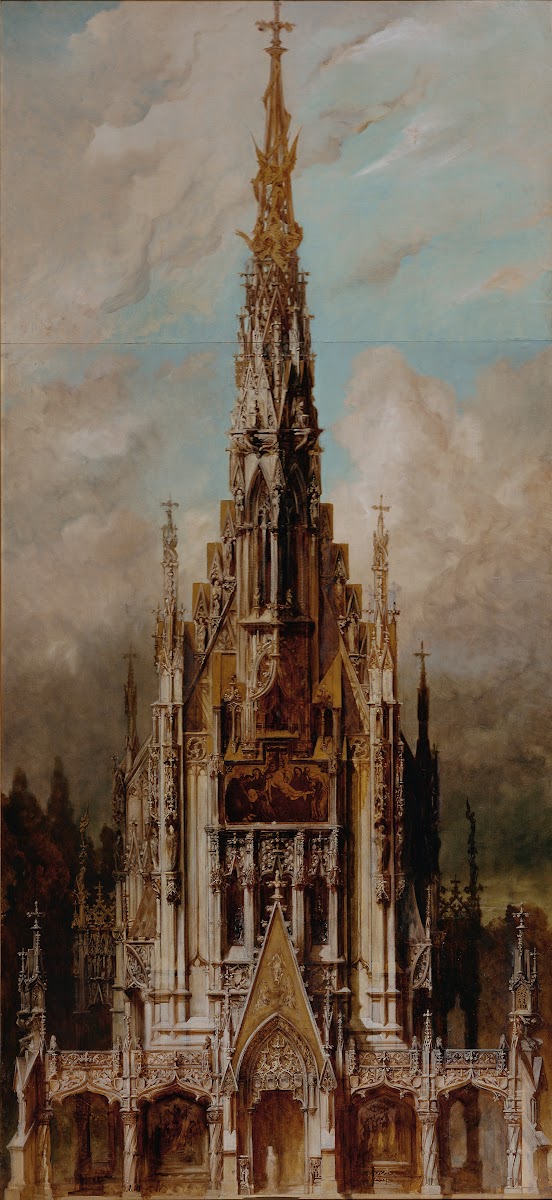 Gotische Grabkirche St Michael Turmfassade 1883