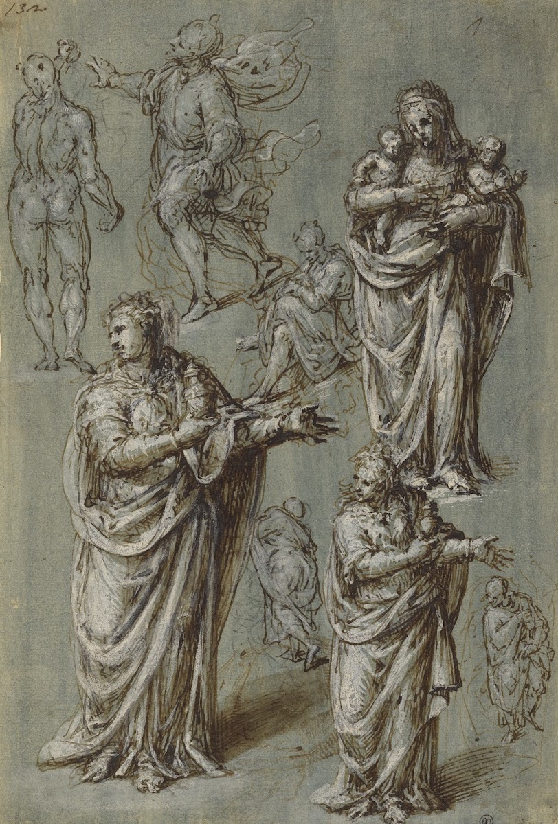 Sheet of Studies of Various Figures 1570s