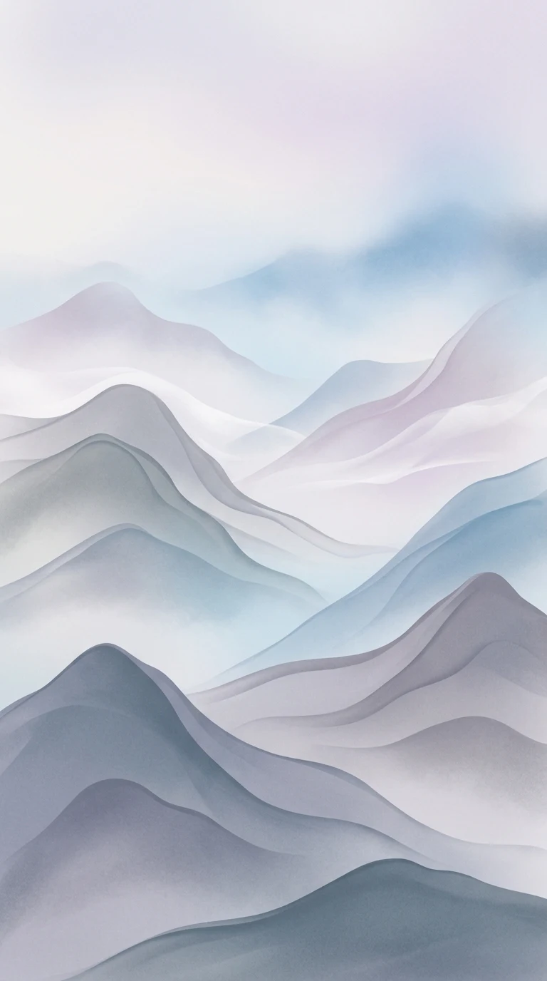 Minimalist Abstract Misty Mountain Range in Blue and Gray - Free 4K mobile Wallpaper