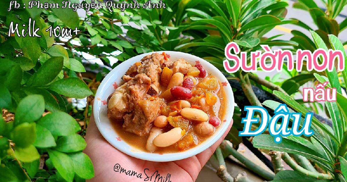 Sườn non nấu đậu - 8m+