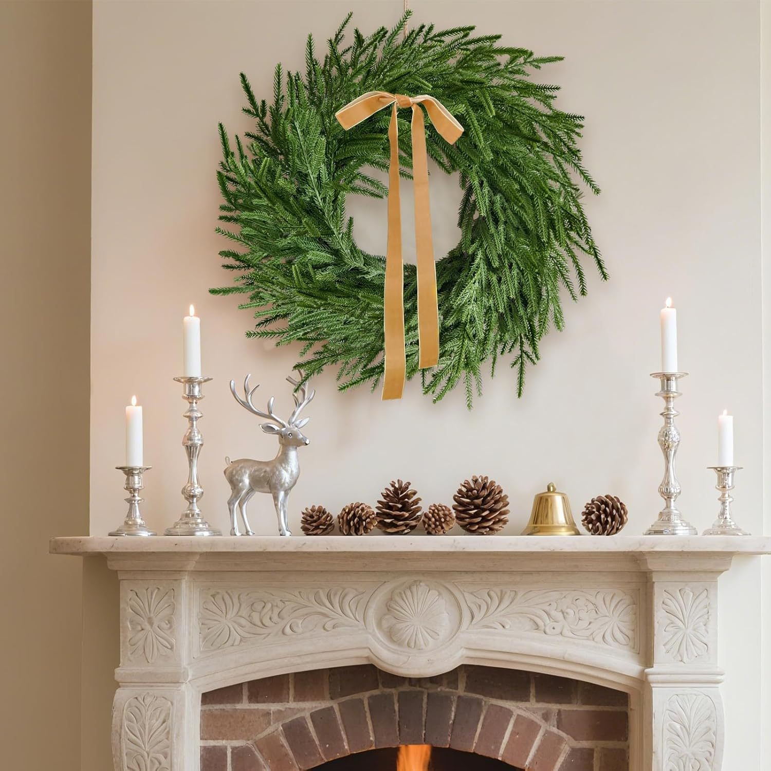 Artificial Norfolk Fir Wreath for Christmas Decoration