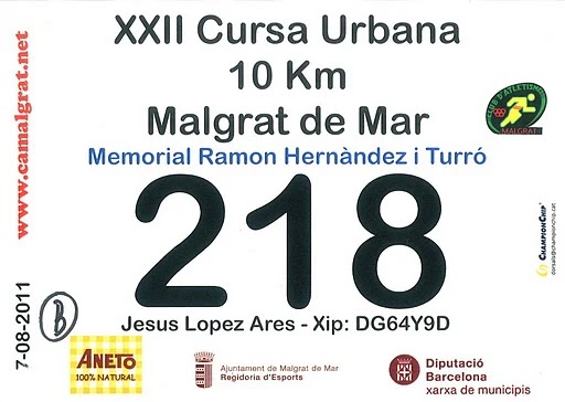 Dorsal de Cursa Malgrat de Mar