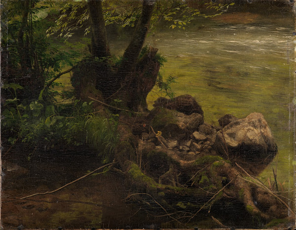 Wurzeln und Steine am Bach before 1831