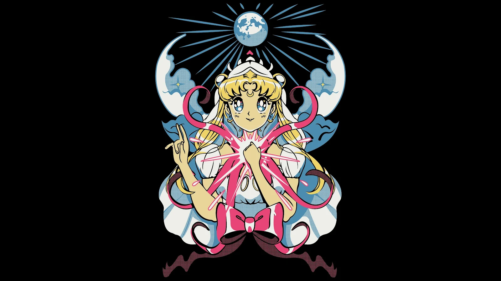 Sailor Moon Cosmic Magic - Vector Illustration 4K Wallpaper (3840x2160)