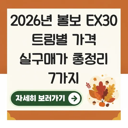 볼보 EX30 트림별 가격 실구매가