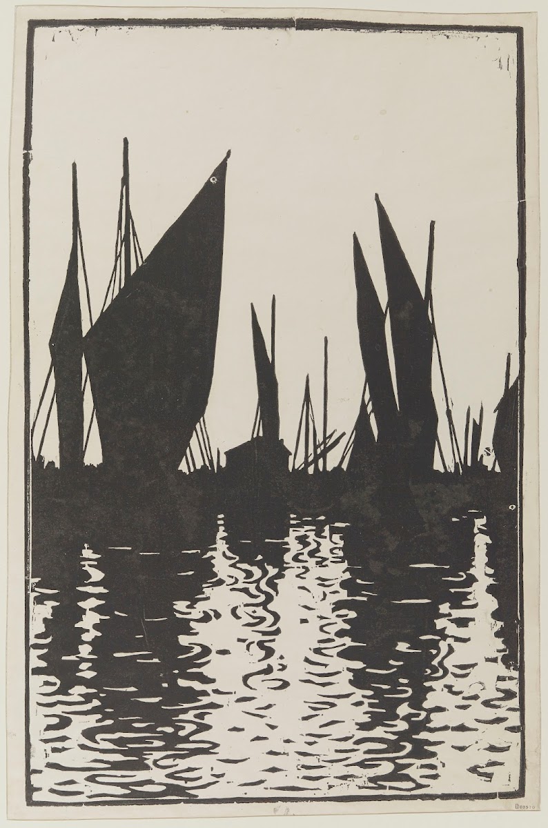 Soleil couchant Honfleur 1895