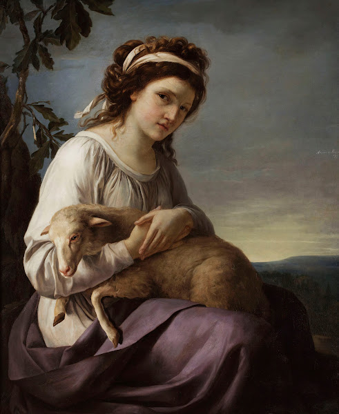 Portrait Of A Young Woman Holding A Lamb 1788