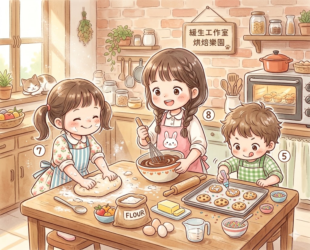 幼兒玩烘焙