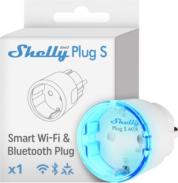 Shelly Plus Plug S Enchufe Inteligente con Medidor y Anillo LED