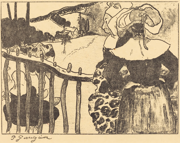 Breton Women beside a Fence Bretonnes à la barrière 1889