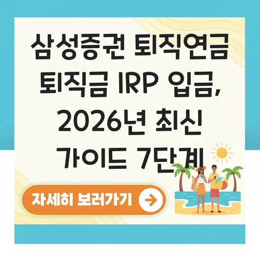 삼성증권 퇴직연금 퇴직금 IRP로 입금 하는 법 대표 이미지