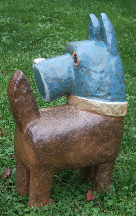 Chien Bleu Au Collier Jaune
Sculpture, 

Hauteur: 6O cm haut
