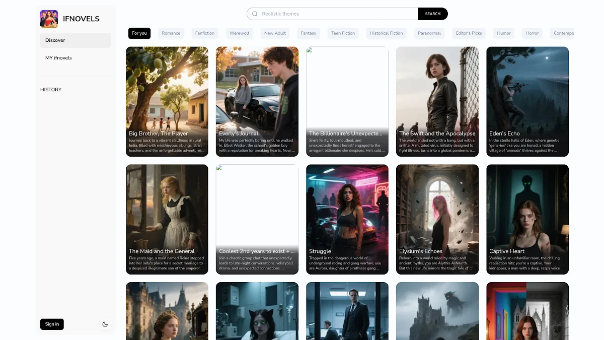 Captura de IFNovels