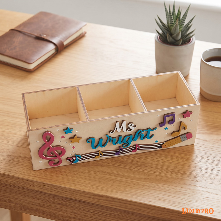 QL wooden pencil case