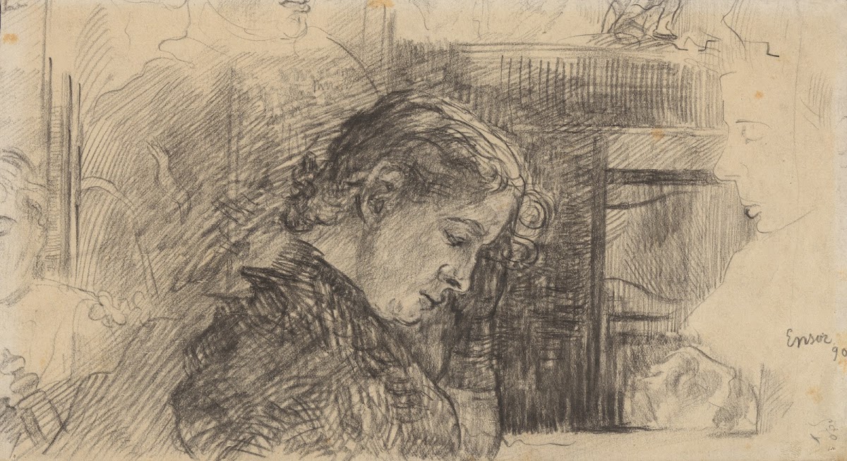 Vrouwenprofiel Mariette Rousseau en andere figuren 1885