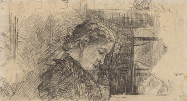 Vrouwenprofiel Mariette Rousseau en andere figuren 1885