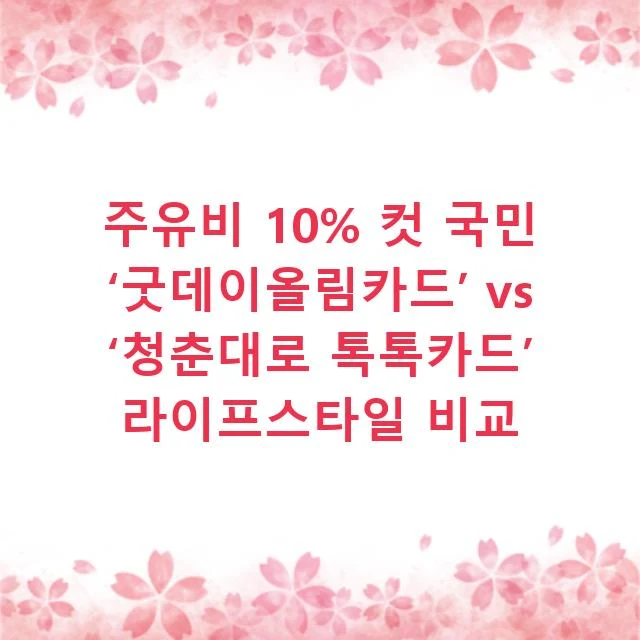 주유비 10% 컷 국민 ‘굿데이올림카드’ vs ‘청춘대로 톡톡카드’ 라이프스타일 비교