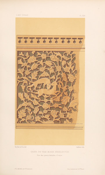 Trône du tsar Alexis Mikaïlovitch  Une des parois latérales divoire 1877