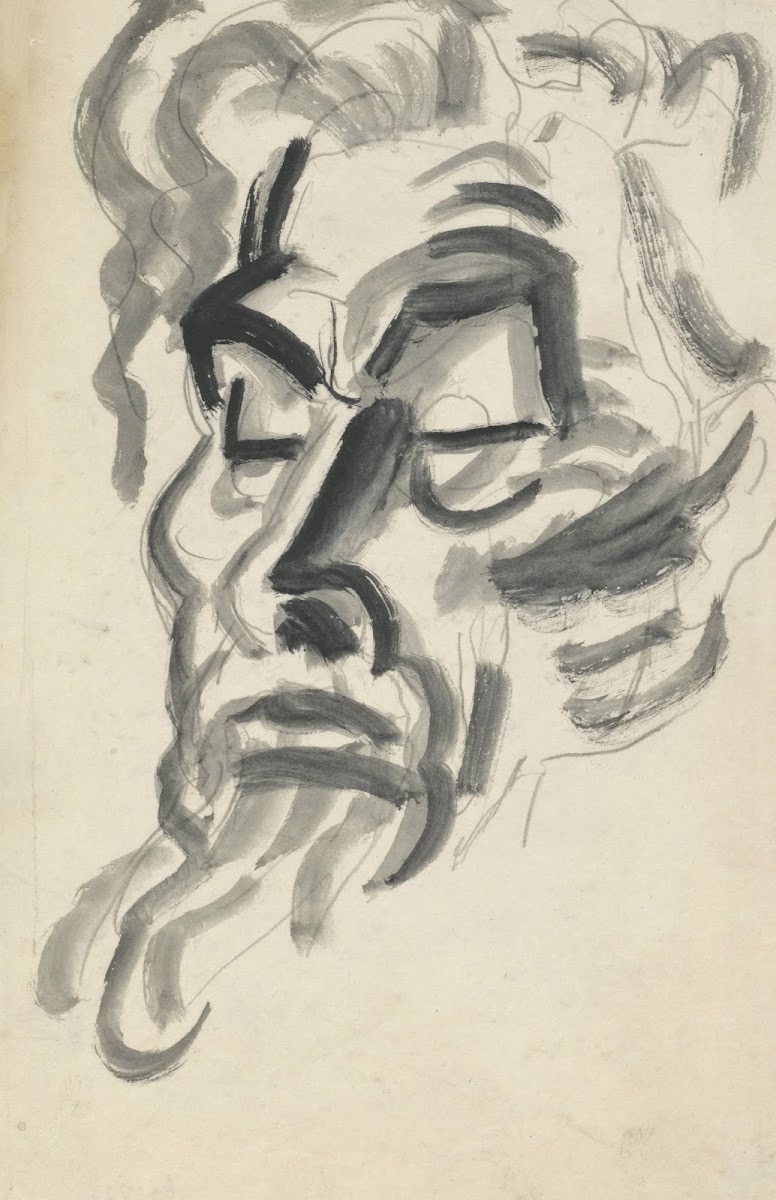 Schetsblad met portret van Jan Toorop 20th century