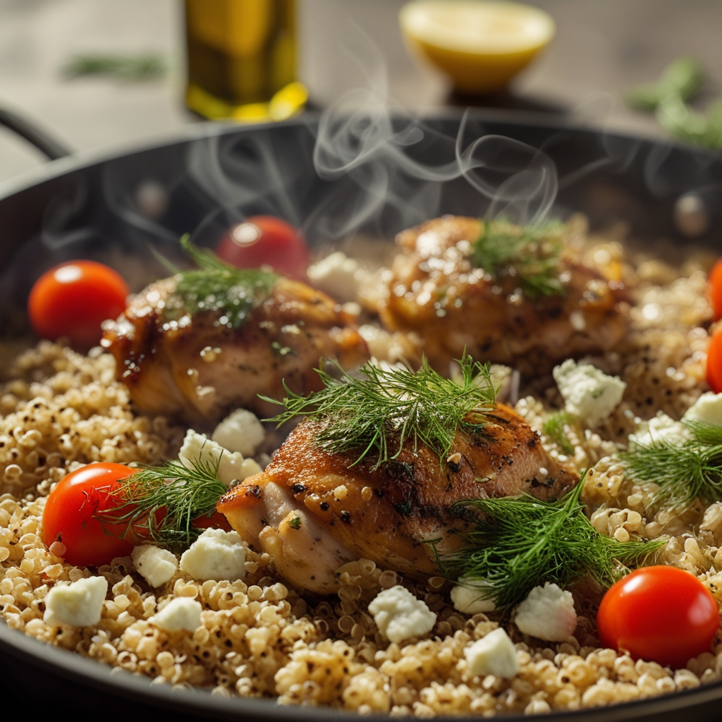 Final One-Pan Greek Chicken & Quinoa Bake with Lemon-Herb Feta