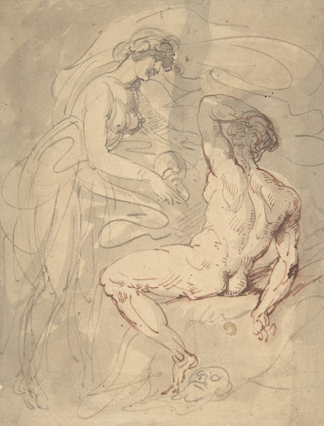 Woman Talking to a Seated Male Nude 17751827
