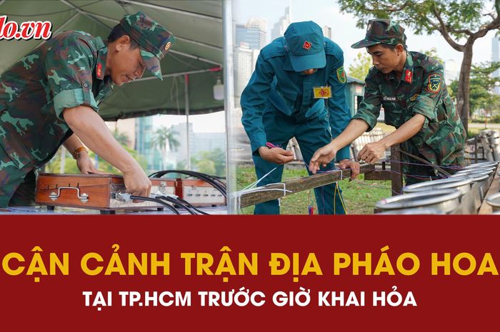 Cận cảnh trận địa pháo hoa tầm cao tại trung tâm TP.HCM trước giờ khai hỏa - Báo Pháp Luật TP.HCM