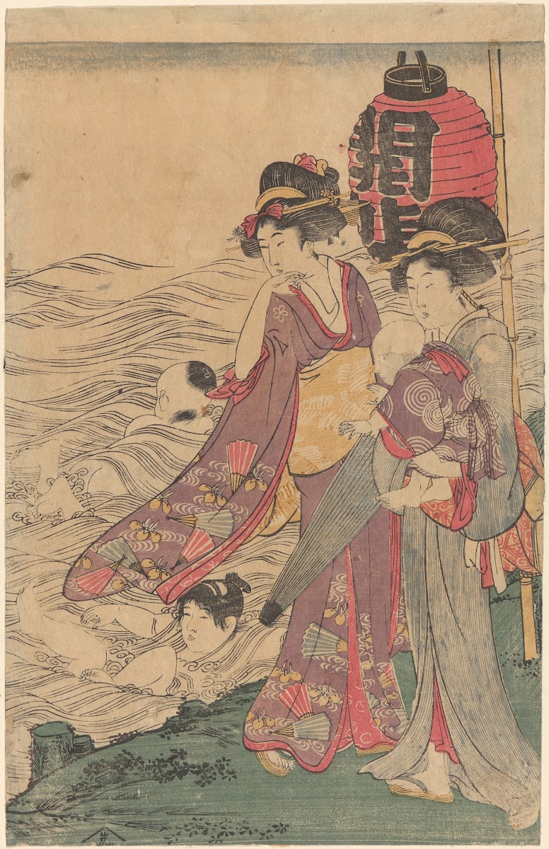 Two Women with Children at the Seashore ca 18001806