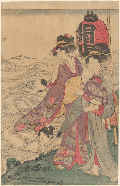 Two Women with Children at the Seashore ca 18001806