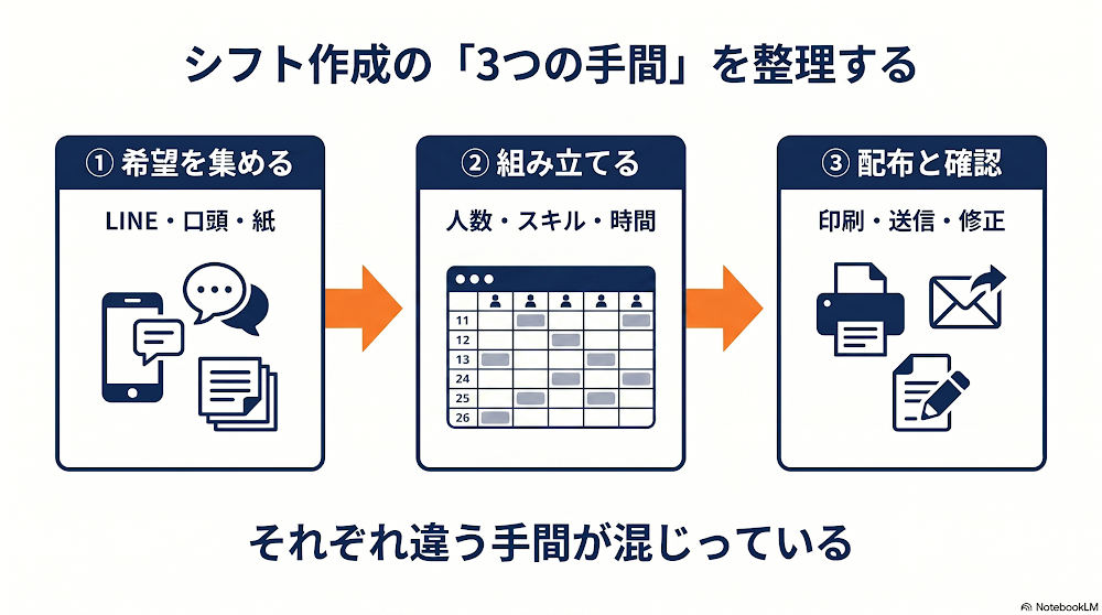 シフト作成の3段階