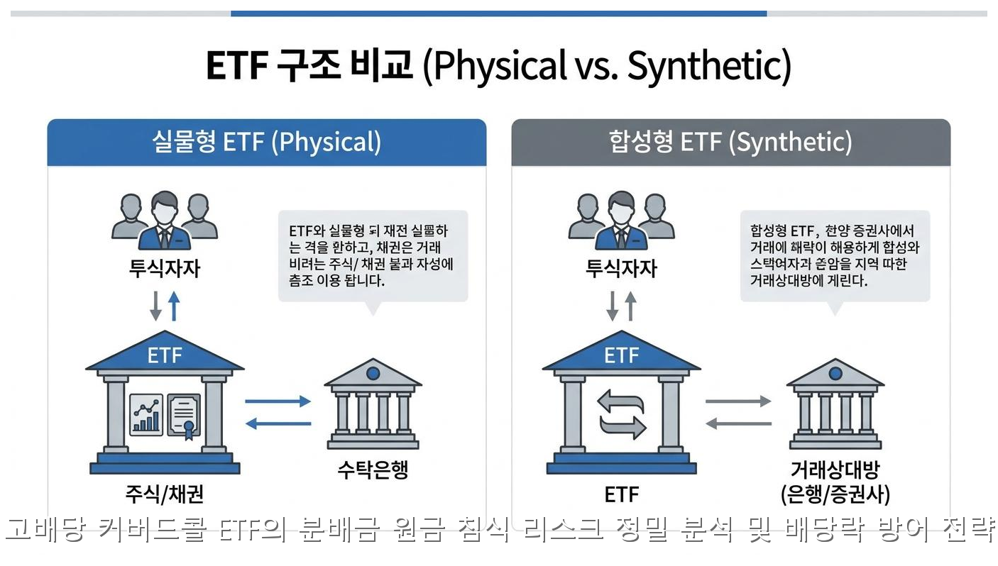 고배당 커버드콜 ETF의 분배금 원금 침식 리스크 정밀 분석 및 배당락 방어 전략 핵심 안내 및 분석 인포그래픽 (7)