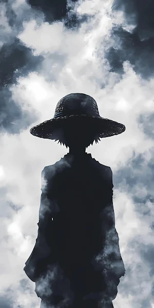 One Piece, Monkey D Luffy, Anime, Silhouette Full HD iPhone Wallpaper Background