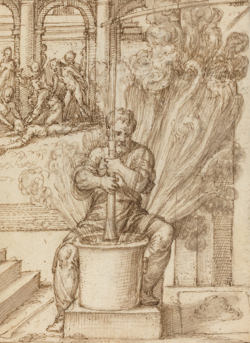 Study For Man Making An Explosion