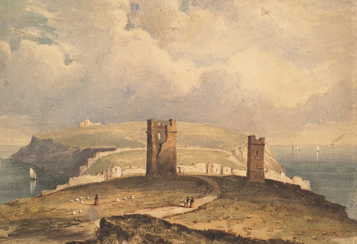 Coastal scene with ruins 19th century