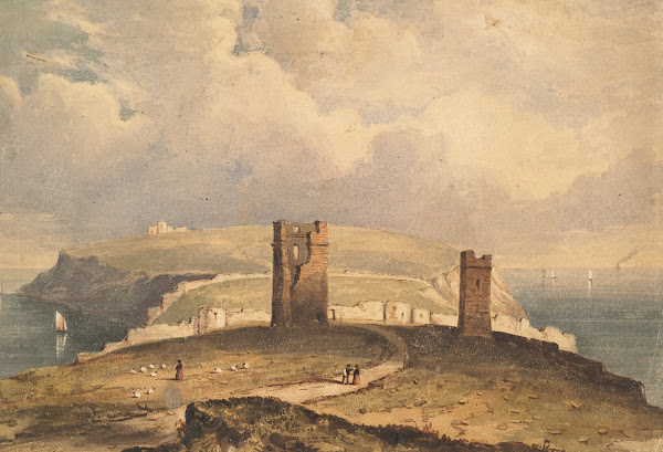 Coastal scene with ruins 19th century