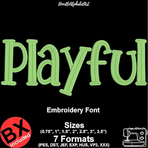 Playful And Quirky Hand-Drawn Embroidery Font machine embroidery font preview