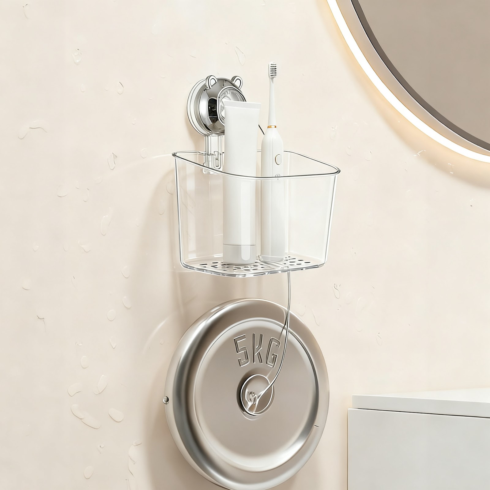 Wall-mounted storage box for washcloths, PET